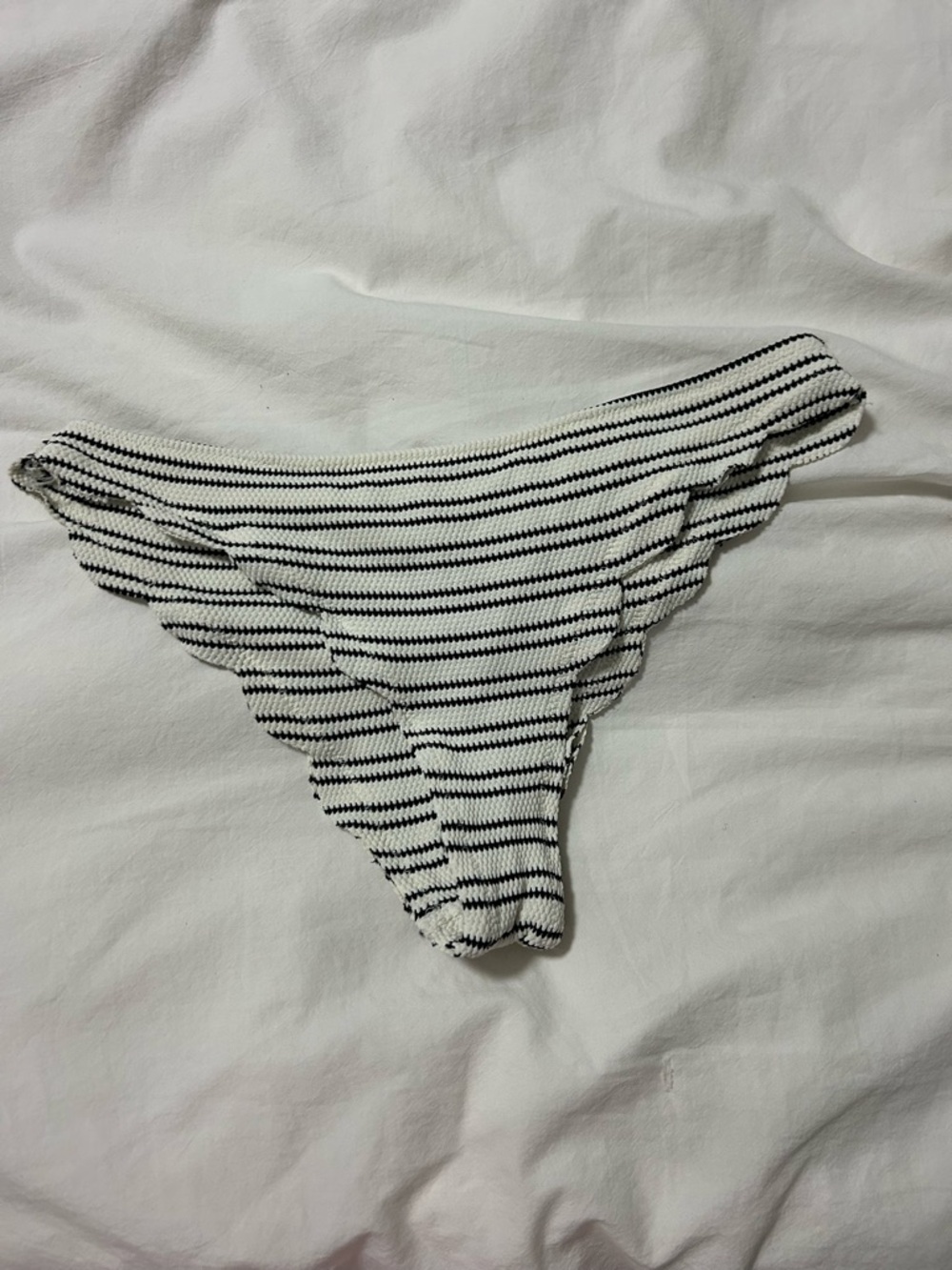 Abercrombie & Fitch Black and White Striped Bikini Bottom